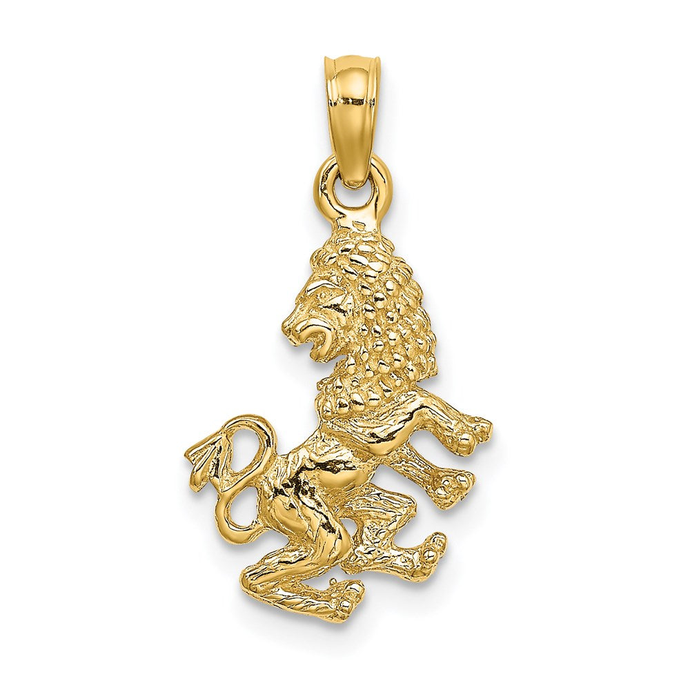 14k 3-D Leo Zodiac Charm, 21.7 x 10.9 mm