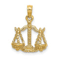 14k 3-D Libra Zodiac Charm, 18.35 x 14.35 mm