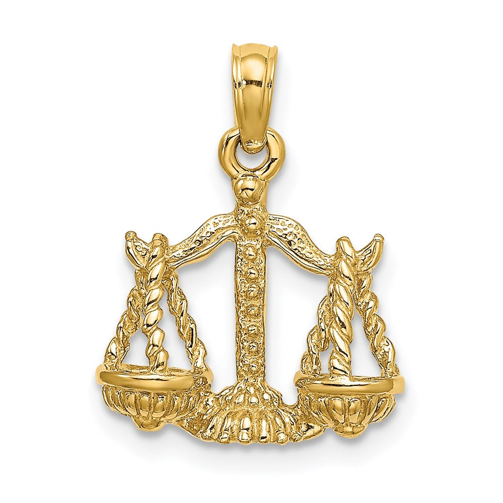 14k 3-D Libra Zodiac Charm, 18.35 x 14.35 mm