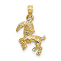 14k 3-D Capricorn Zodiac Charm, 20.25 x 12.55 mm