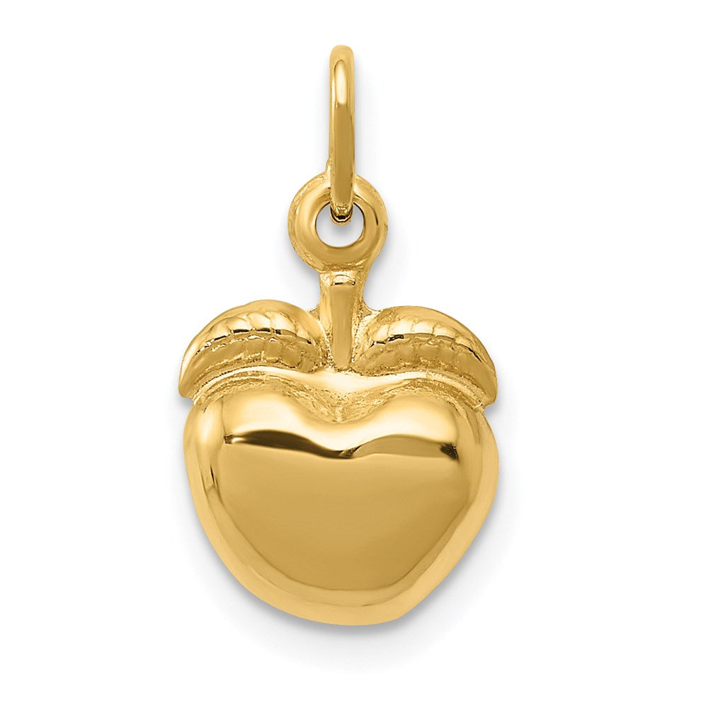 14k 3-D Puffed Apple Charm, 17 x 10 mm