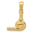 14k 3-D Blow Dryer Pendant, 20 x 14 mm