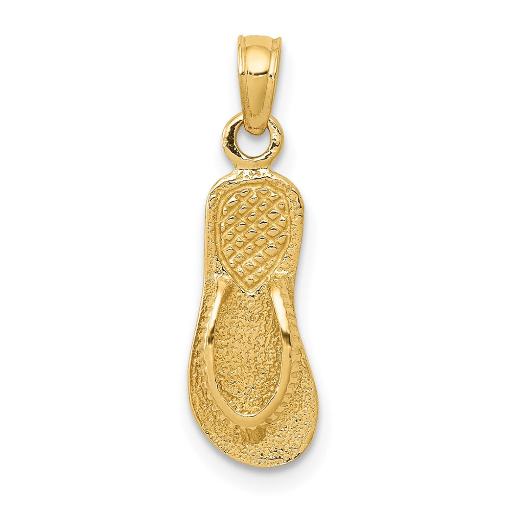 14k 3-D Single Flip-Flop Pendant, 22 x 7 mm