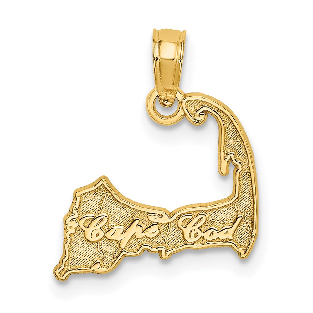 14K CAPE COD Map Charm, 16.45 x 14.45 mm