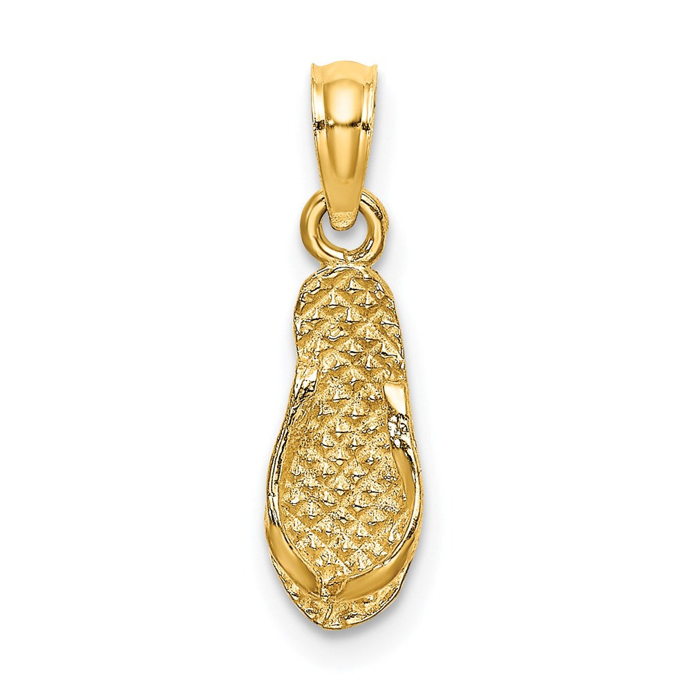 14k 3-D CAPTIVA Flip-Flop Charm, 18.7 x 5.4 mm