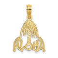 14k ALOHA Palm Tree Charm, 20.4 x 14.1 mm