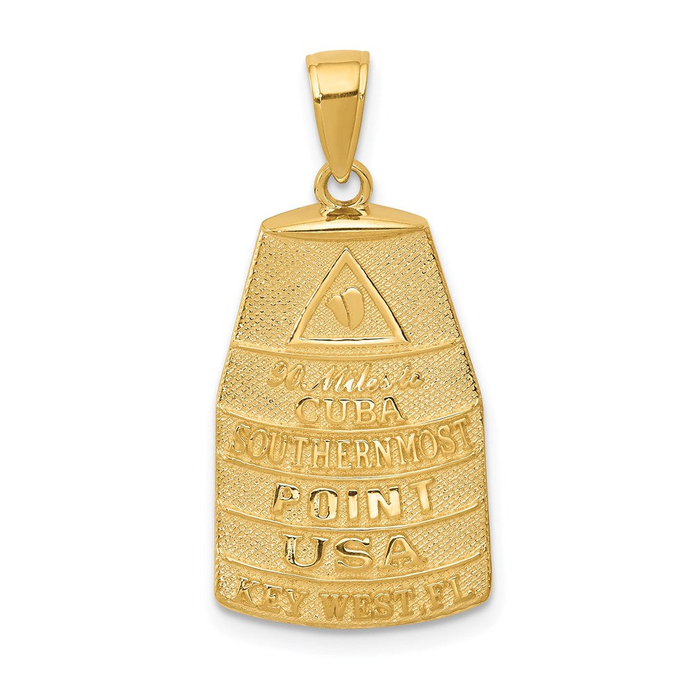 14k 90 MILES TO CUBA SOUTHERNMOST POINT USA KEY WEST Pendant, 29 x 14 mm
