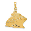 14k Large Cruise Ship Pendant, 27 x 21 mm