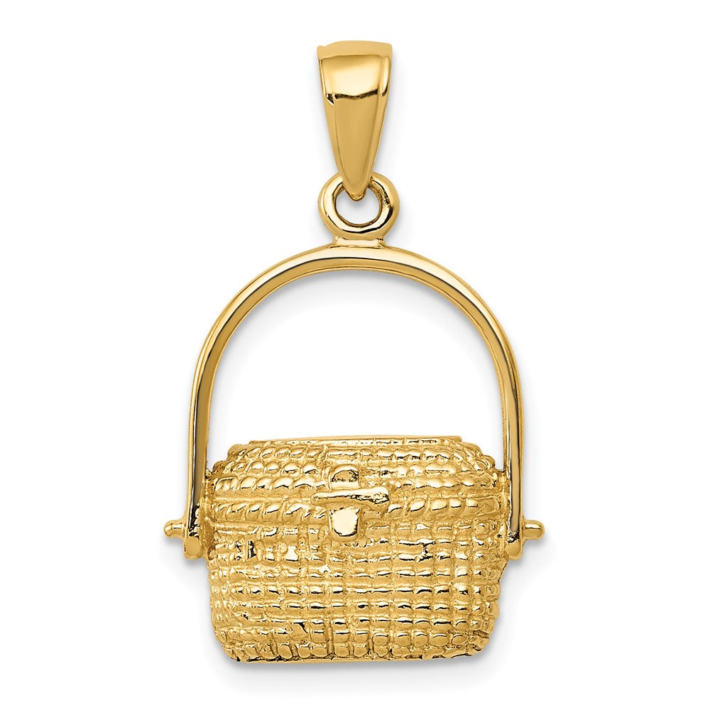 14k Large Nantucket Basket Pendant, 27 x 16 mm