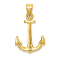 14k 3-D Anchor Pendant, 34 x 21 mm