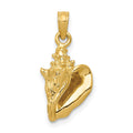 14k 3-D Conch Shell Pendant, 20 x 11 mm