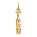 14K Polished TAKEN Vertical Charm, 23 x 3 mm