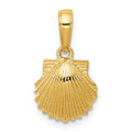 14k Scallop Shell Pendant, 17 x 10 mm