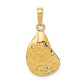 14k Oyster Shell Pendant, 24 x 13 mm