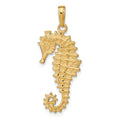 14k 3-D Seahorse Pendant, 33 x 14 mm