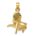 14K 3-D Adirondack Beach Chair Pendant, 22 x 18 mm