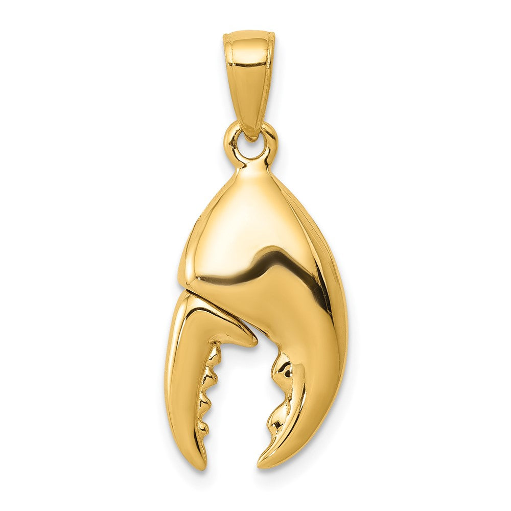 14K 3-D Moveable Stone Crab Claw Pendant, 26 x 11 mm