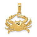 14k Blue Crab Pendant, 20 x 18.1 mm