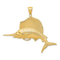 14k Large Sailfish Pendant, 45 x 55 mm
