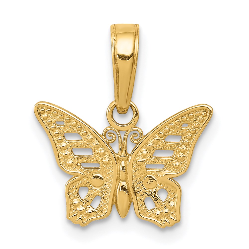 14k Cut-Out Butterfly Pendant, 14 x 13.5 mm