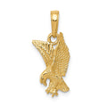 14k Eagle Landing Pendant, 19 x 9 mm