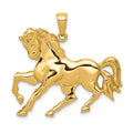 14k Horse Galloping Pendant, 30 x 31 mm