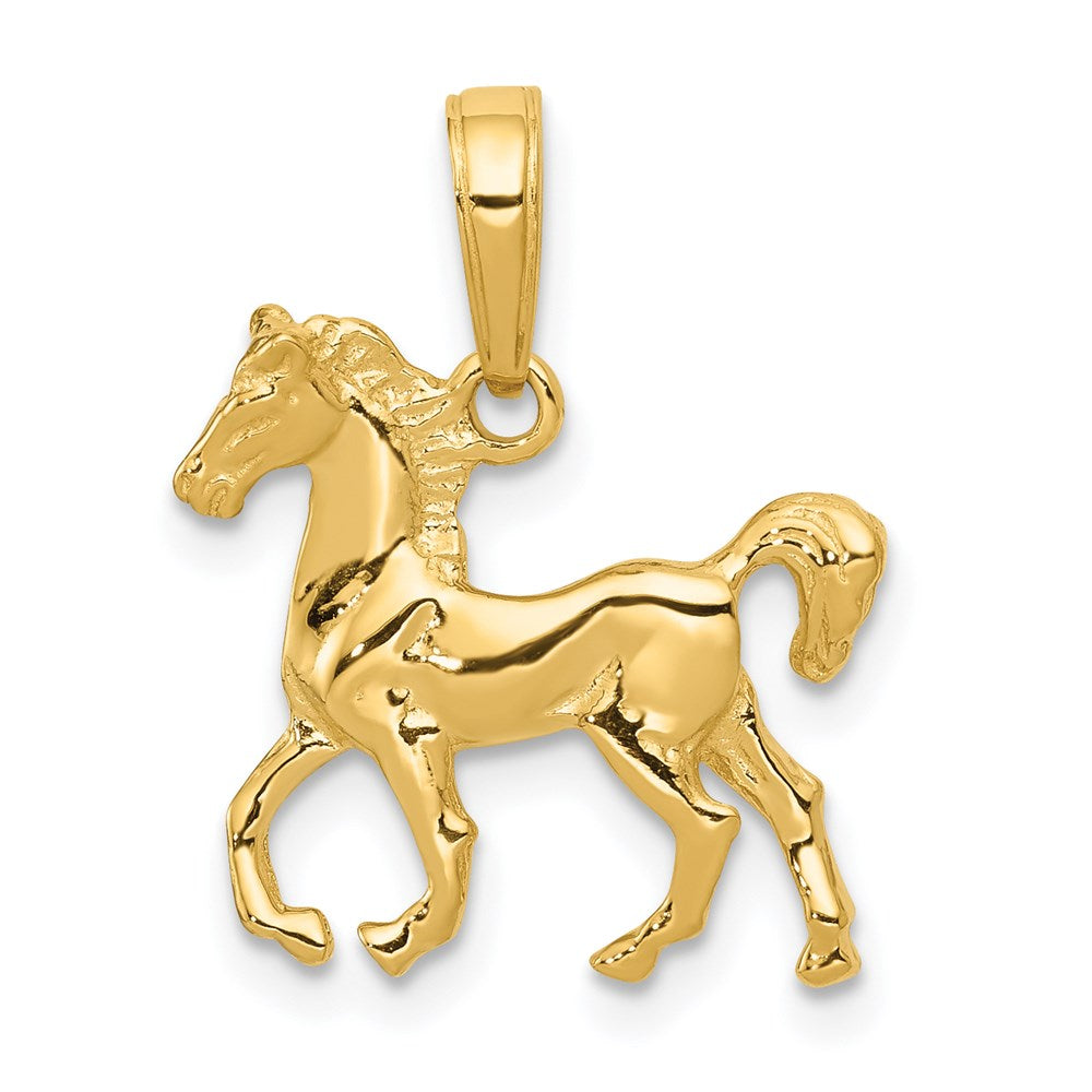 14k Standing Horse Pendant, 22.5 x 20 mm