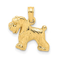 14k Schnauzer Dog Pendant, 17 x 15 mm
