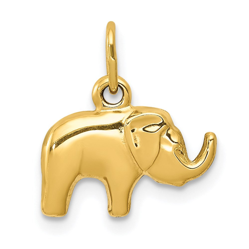 14k Small Polished Elephant Charm, 15 x 13 mm