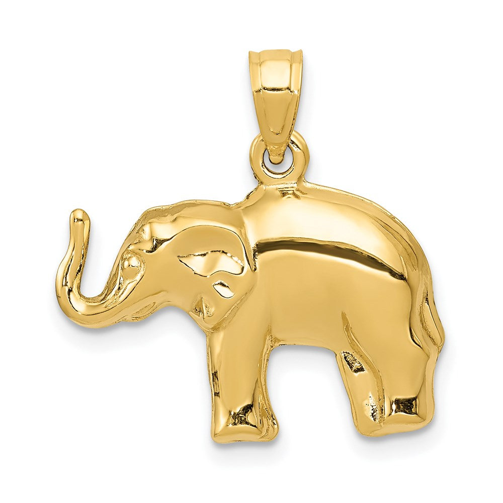 14k Polished Elephant Pendant, 21 x 21 mm
