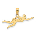 14k Female Swimmer Charm, 6.35 x 23.8 mm