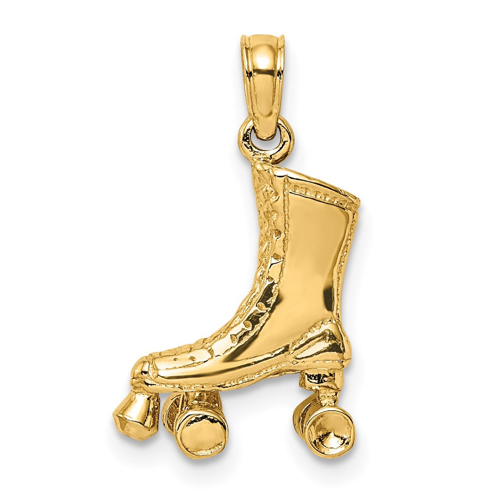 14k 3-D Roller Skate Charm, 13.7 x 11.85 mm