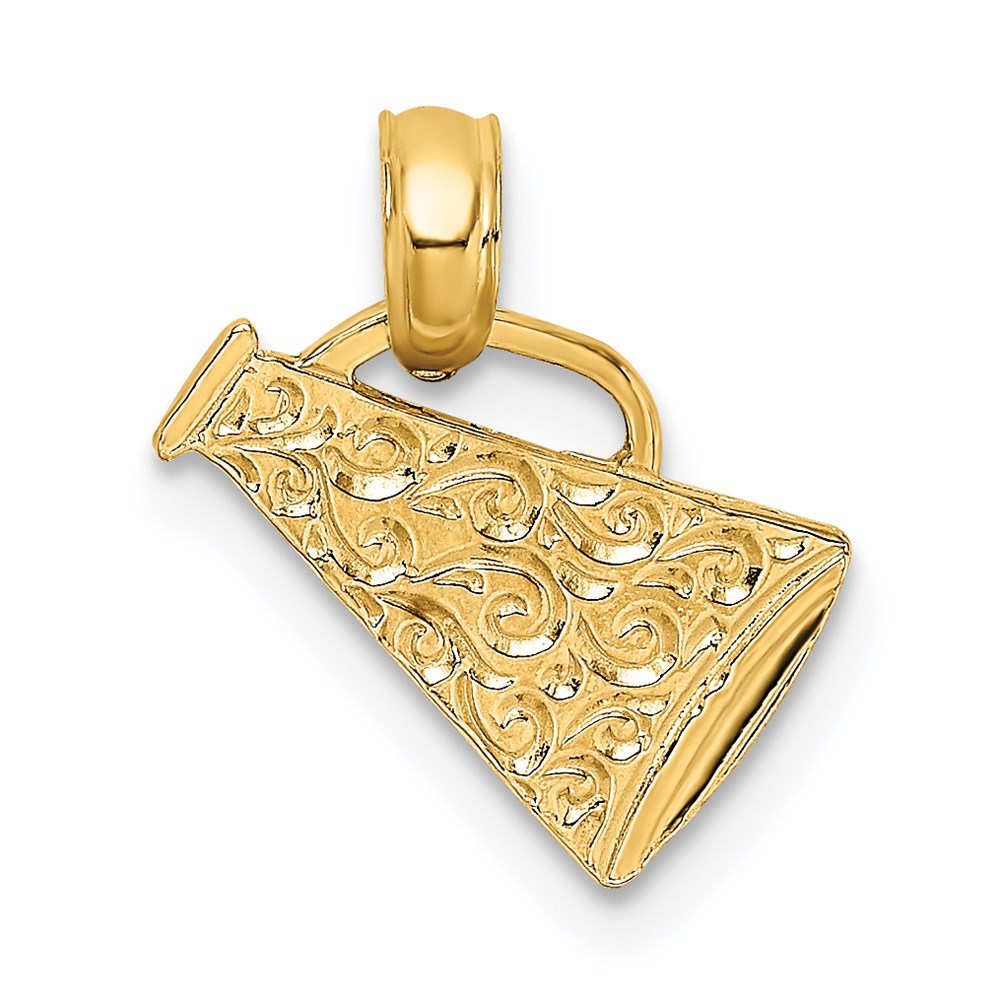 14k Megaphone with Handle Charm, 12.2 x 7.6 mm