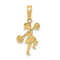 14k Cheerleader with Pom-Poms Pendant, 20 x 10 mm