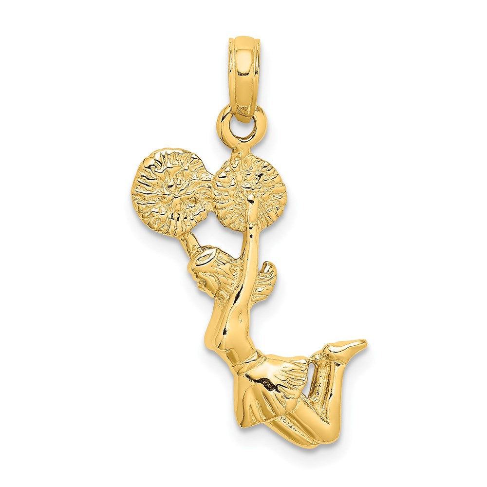 14k 3-D Jumping Cheerleader Charm, 23.1 x 10.1 mm