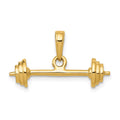 14k 3-D Barbell Pendant, 12 x 23 mm