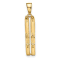 14k 3-D Snow Skis Pendant, 29 x 5 mm