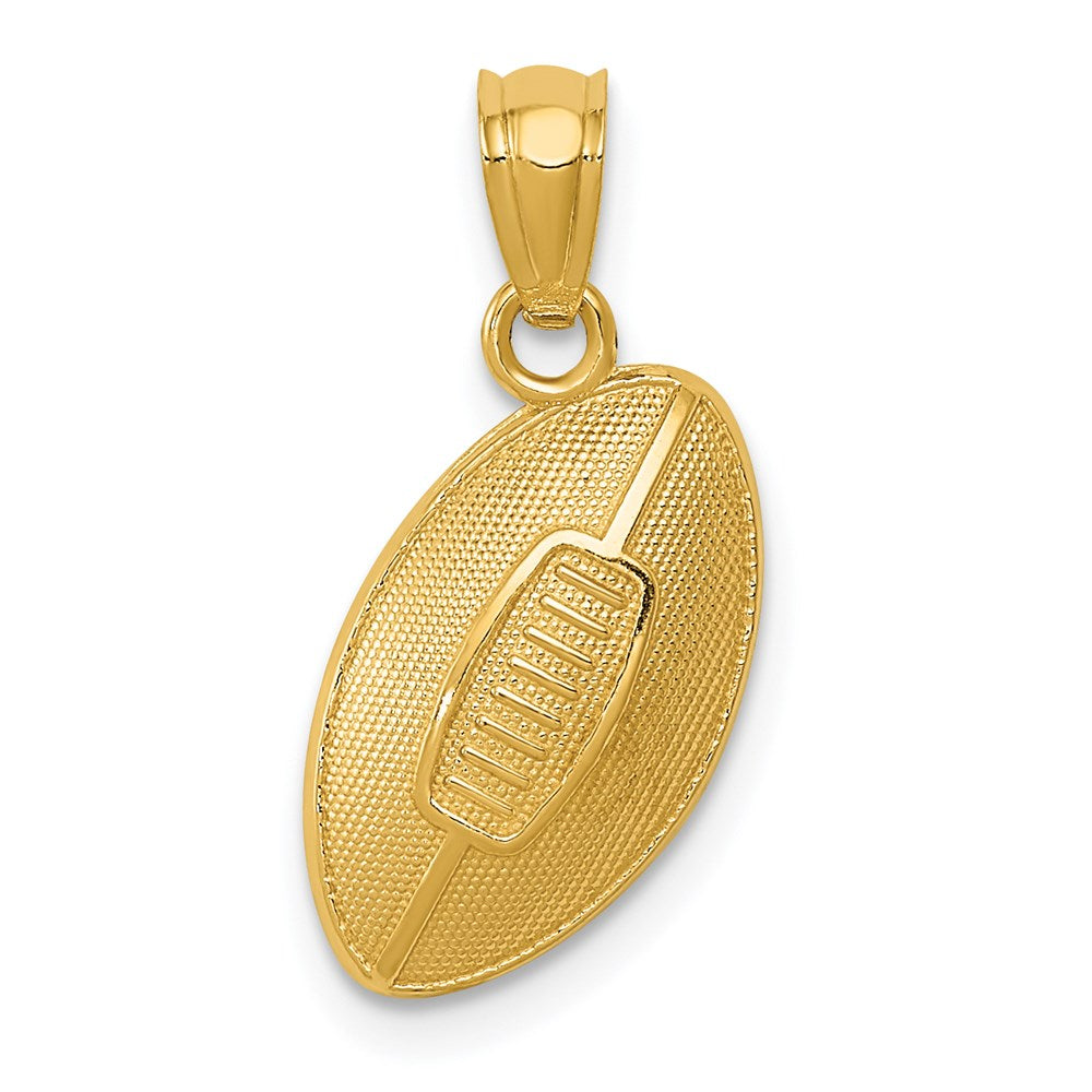 14k Football Pendant, 19 x 12 mm