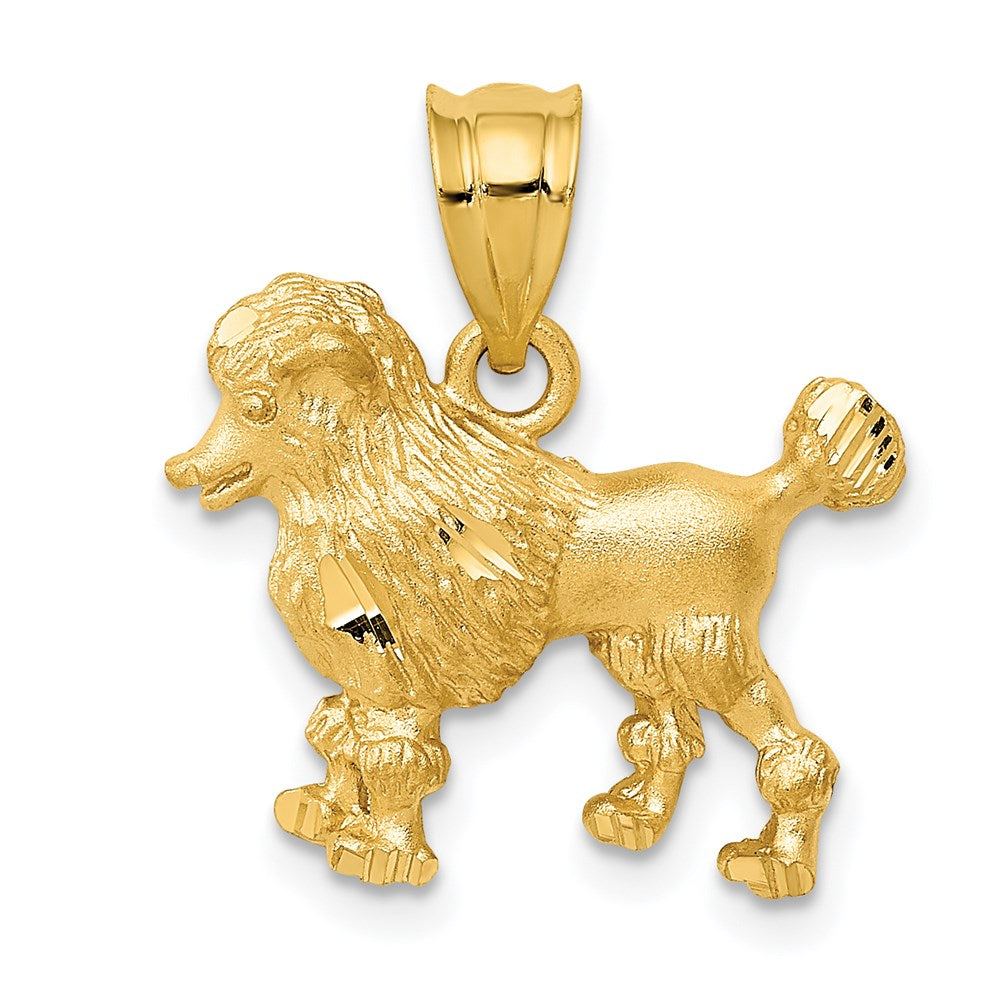 14k Poodle Dog Charm, 17 x 17 mm