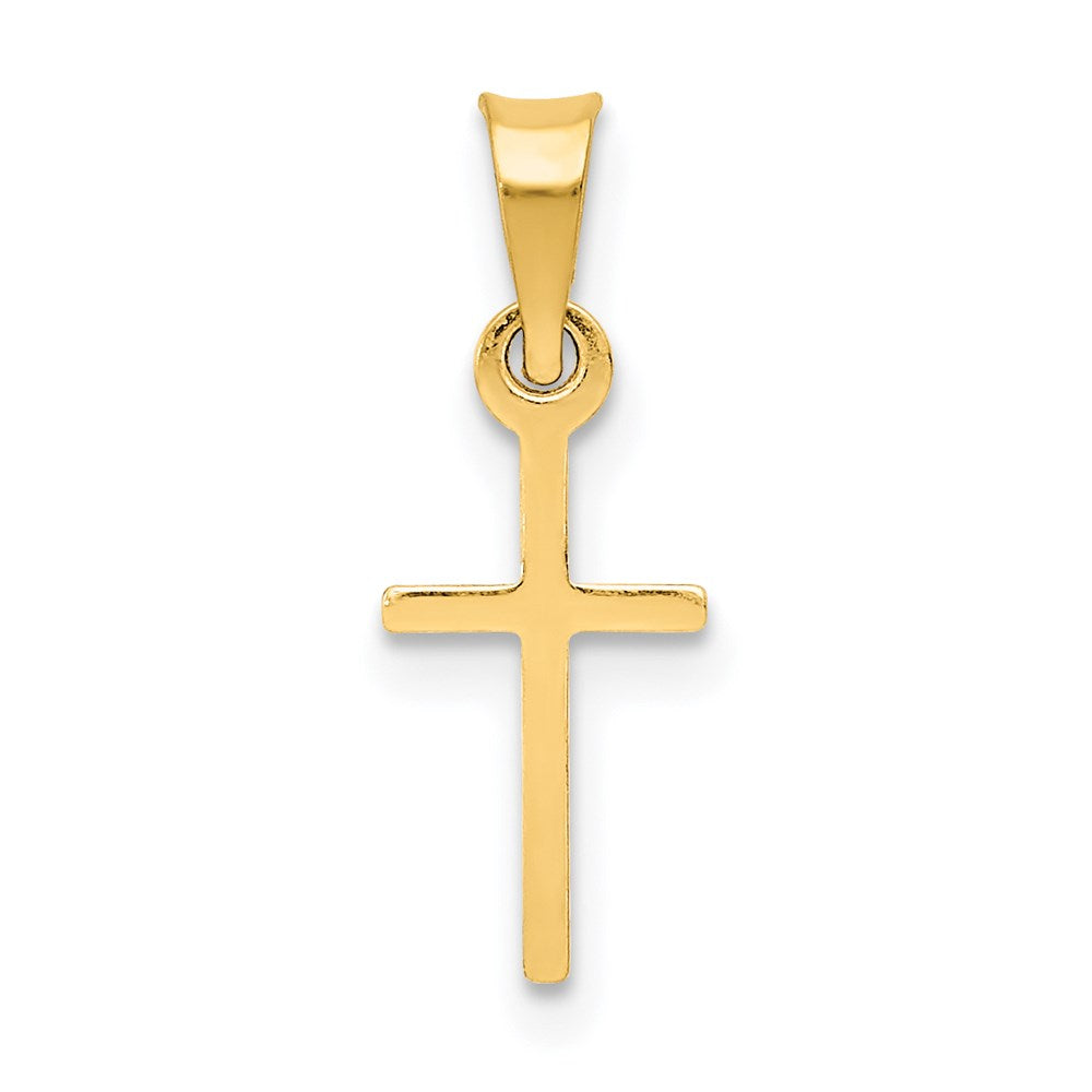14k Polished Cross Charm, 17 x 7 mm