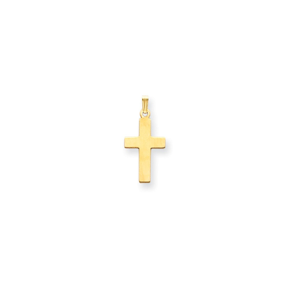 14K Polished Cross Charm, 26 x 12 mm