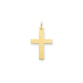 14k Polished Cross Charm, 39 x 22 mm