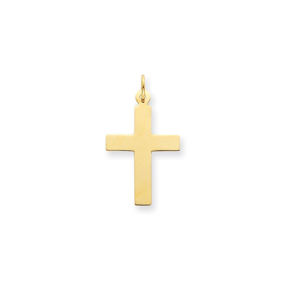 14k Polished Cross Charm, 39 x 22 mm