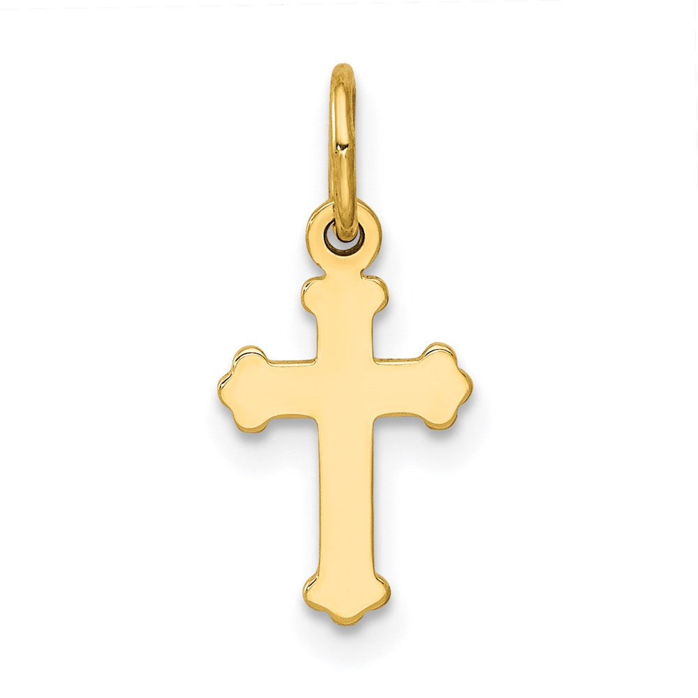 14k Mini Polished Cross Charm, 18 x 8 mm