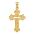 14k Budded Cross Pendant, 30 x 17 mm