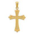 14k Fleur de Lis Cross Pendant, 30 x 17 mm