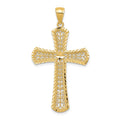 14k Diamond-cut Filigree Cross Pendant, 42 x 23 mm