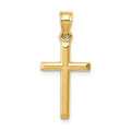14k Polished Hollow Cross Pendant, 25 x 12 mm