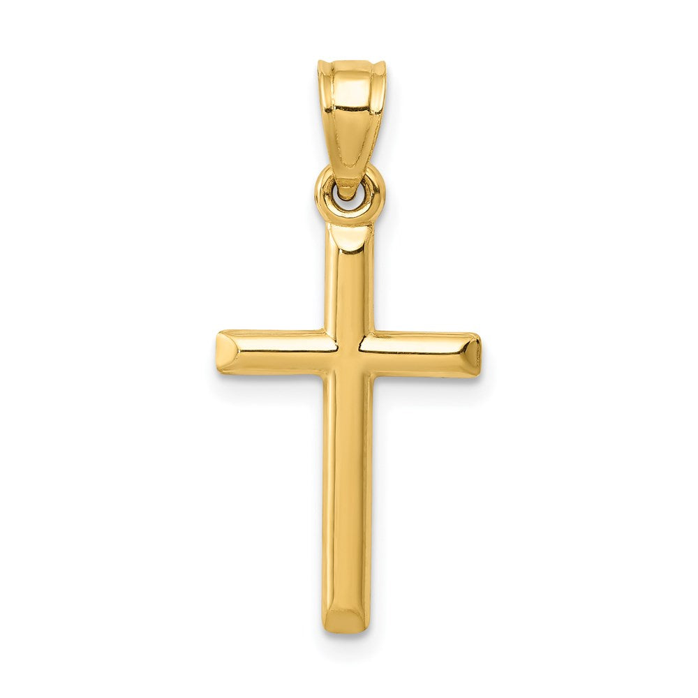 14k Polished Hollow Cross Pendant, 25 x 12 mm