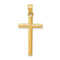 14k Polished Hollow Cross Pendant, 31 x 15 mm